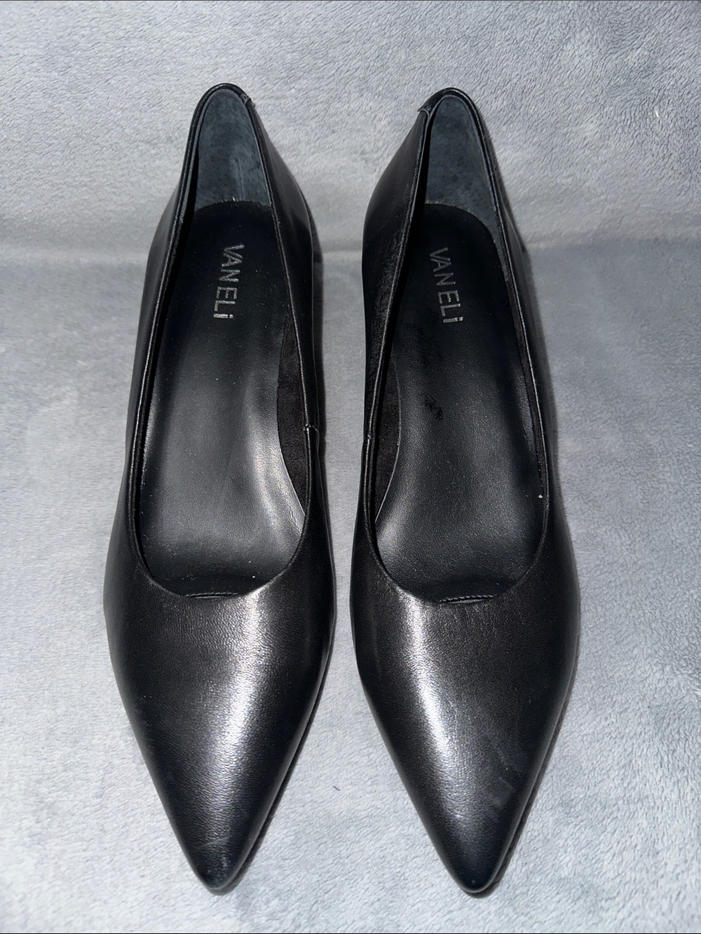 NWOB Women’s Vaneli Black Leather Pointed-Toe Pumps - Size 9.5